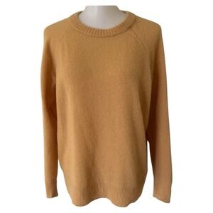 360 100% Cashmere Sweater Crewneck Long Sleeve Womens Large Yellow